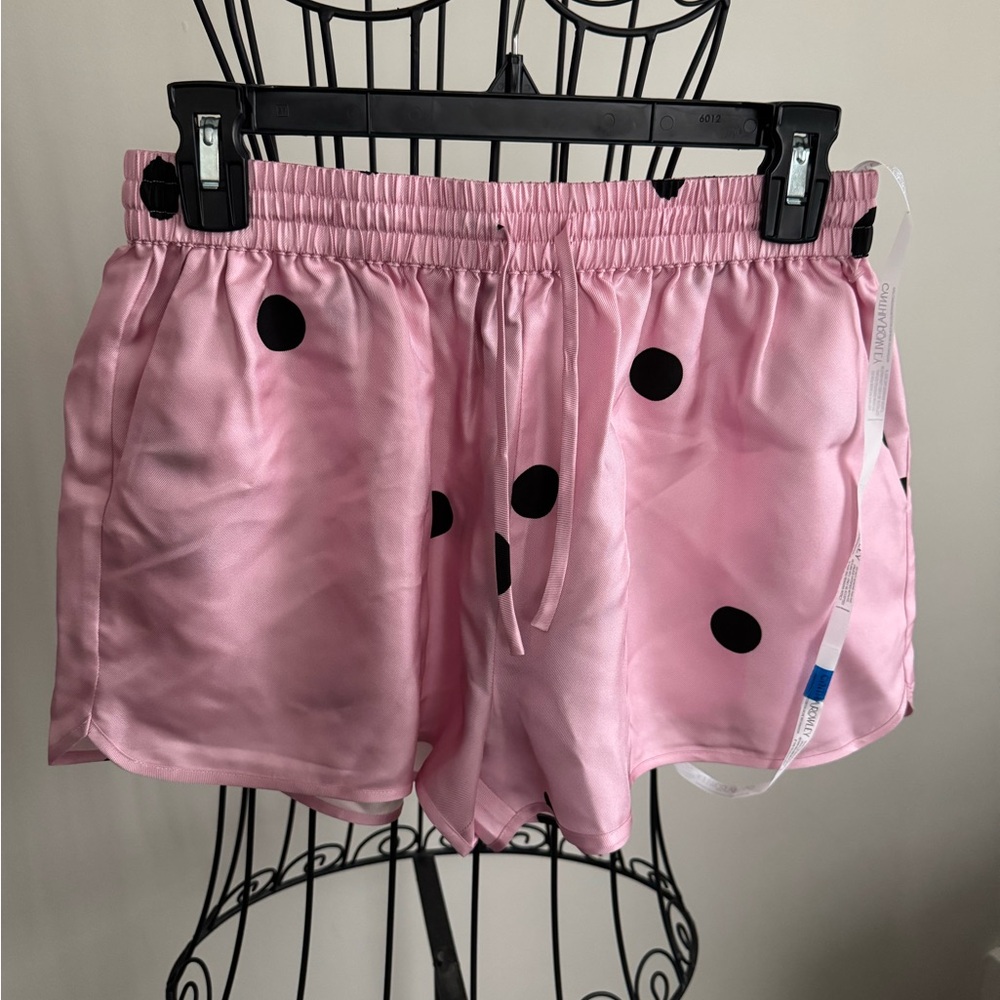 Cynthia Rowley Pink and Black Polka Dot Shorts